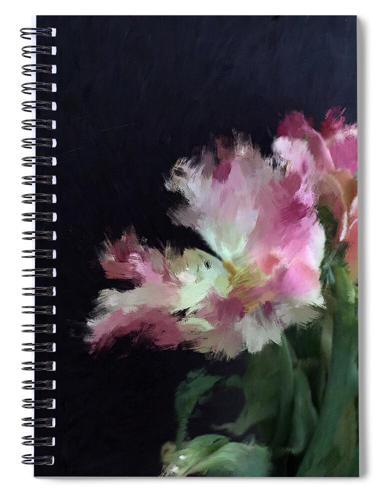 Flower Spiral Notebook featuring the mixed media Triumphant Flower 2- Art by Linda Woods by Linda Woods
