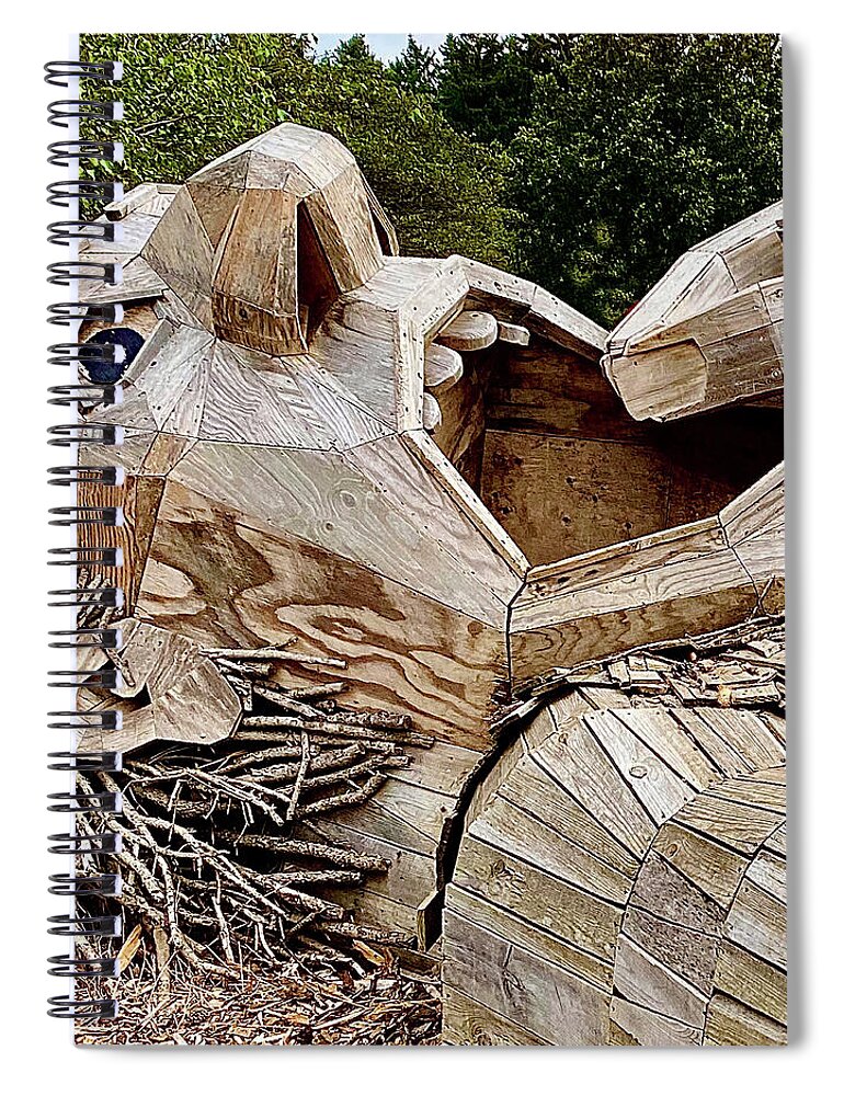 Troll Spiral Notebook featuring the photograph Troll Snacking by Kerry Obrist