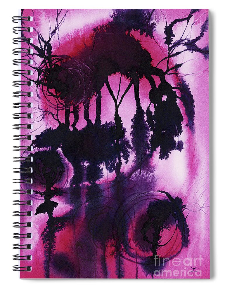 Abstract Spiral Notebook featuring the painting Tropical Forest by Zaira Dzhaubaeva