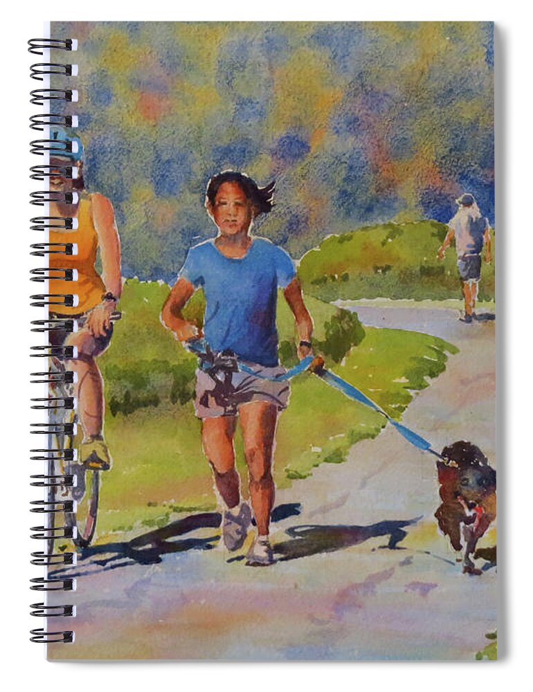 Summer Spiral Notebook featuring the painting Trotting at Lemoine Point by David Gilmore