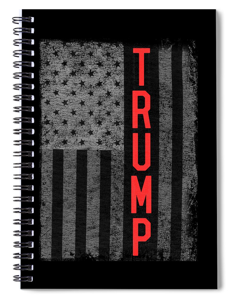 Cool Spiral Notebook featuring the digital art Trumps America USA Flag Patriotic by Flippin Sweet Gear
