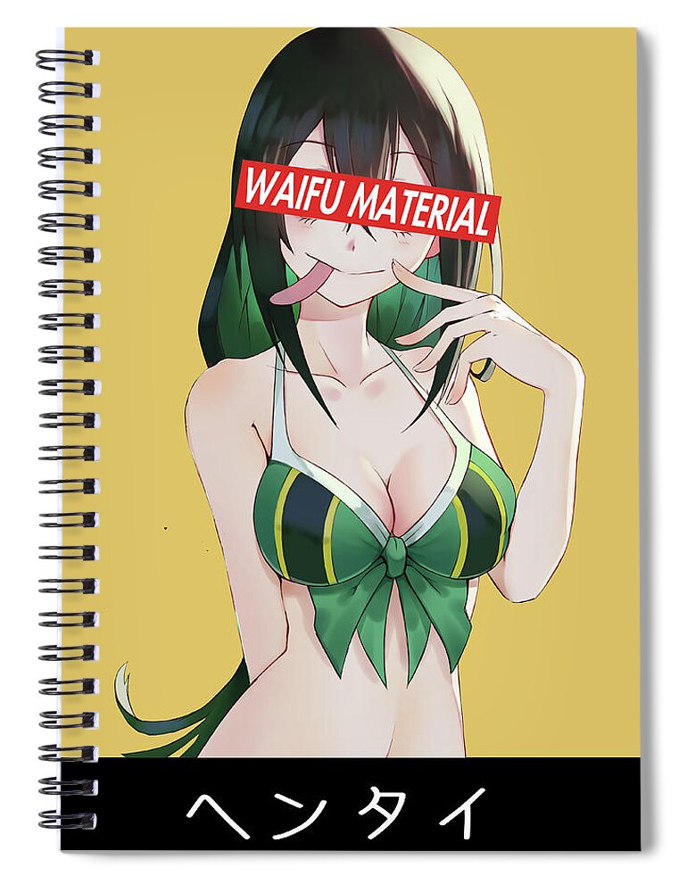 Waifu Material Anime Girl Hall Spiral Notebook