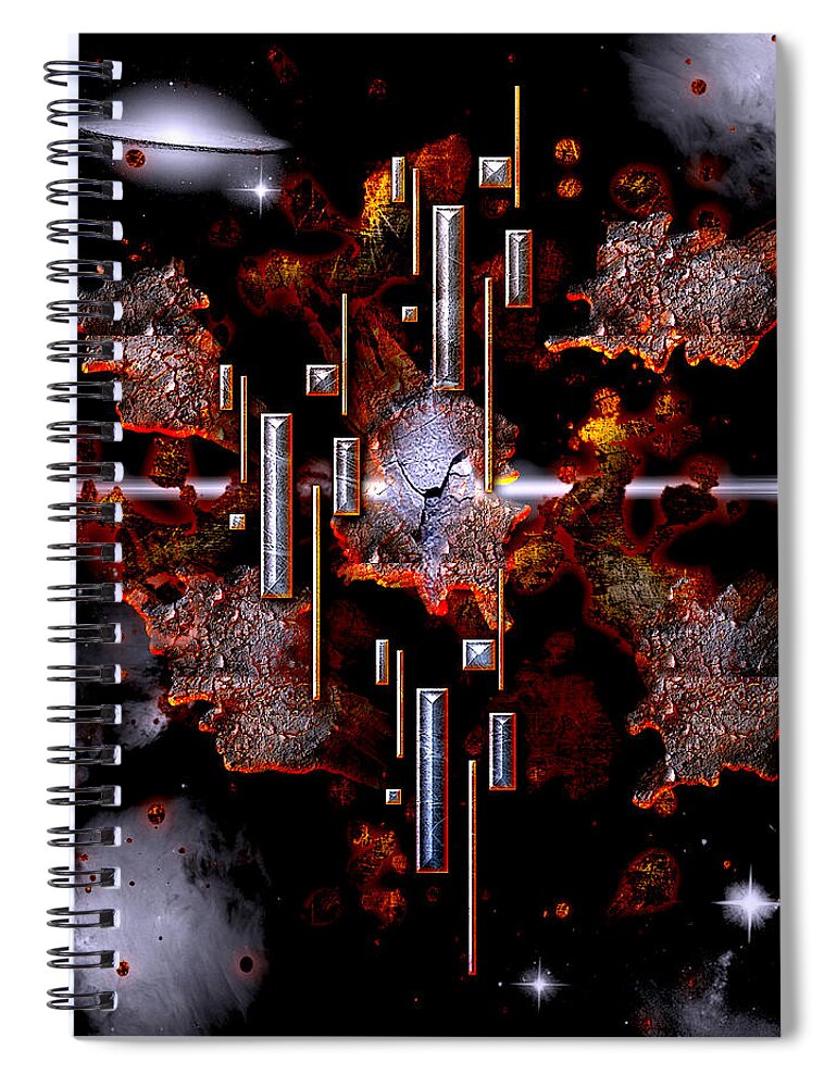 Tubular Bells Spiral Notebook featuring the digital art Tubular Bells by Michael Damiani