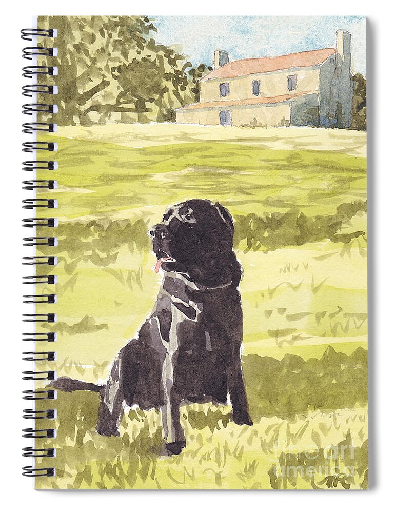 Labrador Retriever Spiral Notebook featuring the painting Tucker at Goshen Farm by Maryland Outdoor Life