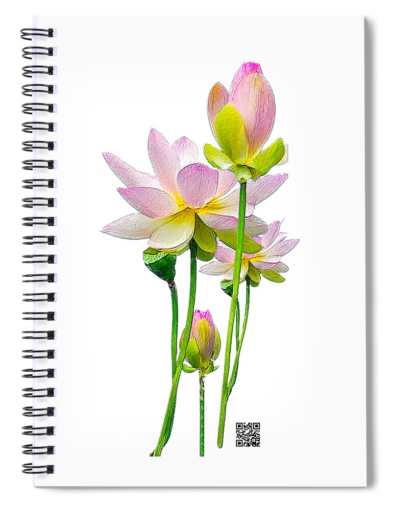 Flowers Spiral Notebook featuring the mixed media Tulipan by Rafael Salazar