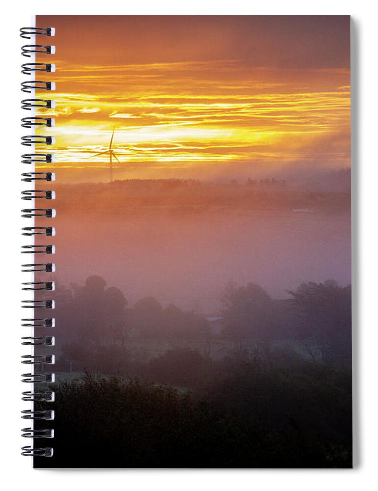 Templeglantine Spiral Notebook featuring the photograph Tullig Misty Sunsise by Mark Callanan