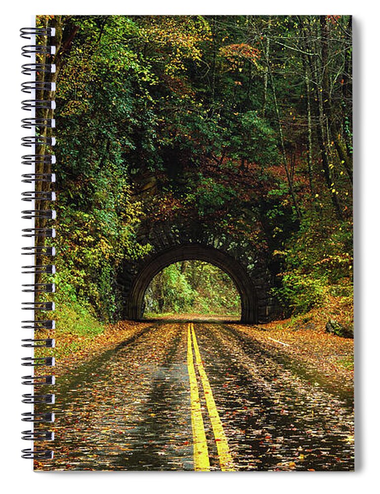 Cade's Cove Spiral Notebook featuring the photograph Tunnel to the other side by Darrell DeRosia