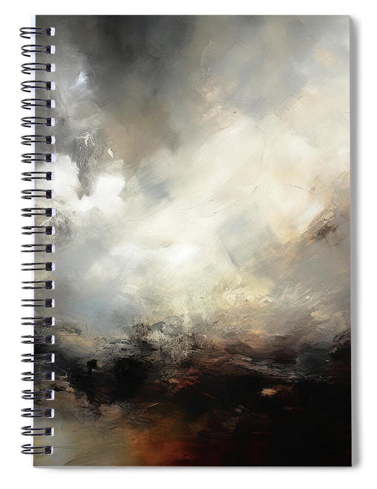 Dreamscapes Spiral Notebook featuring the painting Turbulence 4 Atmospheric Abstract Painting by Jai Johnson