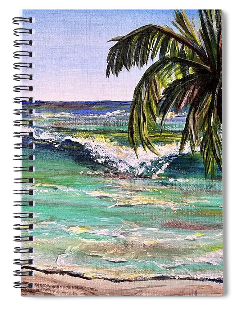 Palm Spiral Notebook featuring the painting Turquoise Bay by Kelly Smith
