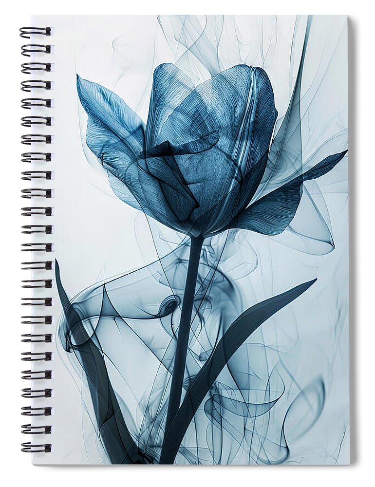 Blue Tulips Spiral Notebook featuring the painting Turquoise Glow - Tulip Art by Lourry Legarde