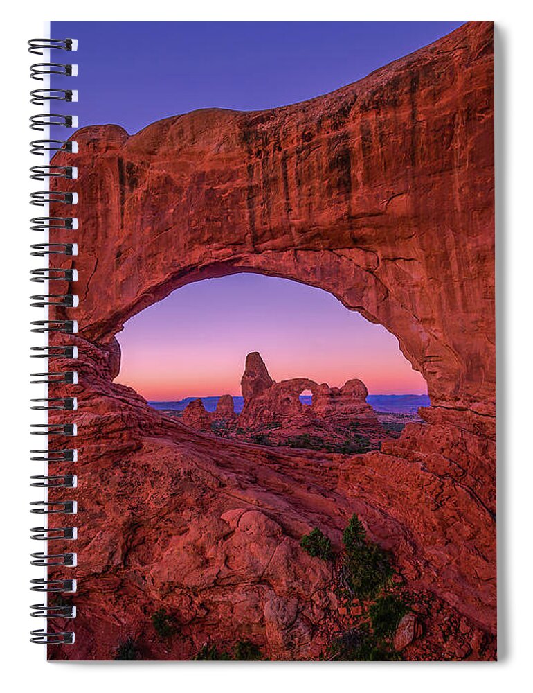Acrilic Spiral Notebook featuring the photograph Turret Arch by Edgars Erglis