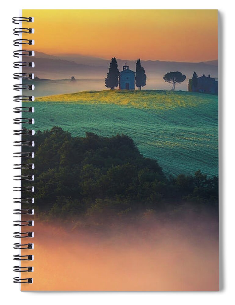 Italy Spiral Notebook featuring the photograph Tuscany Church by Evgeni Dinev