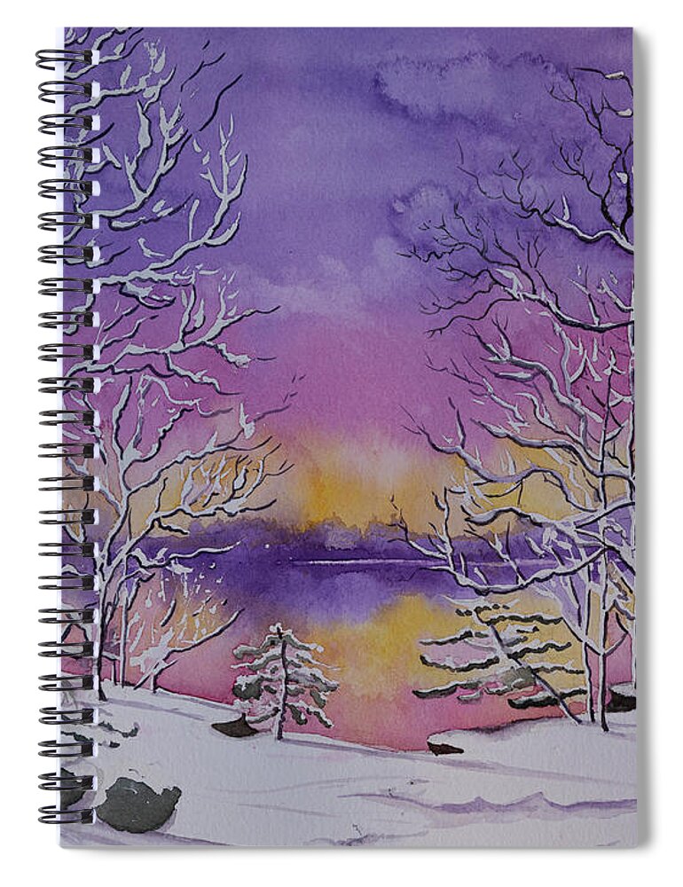 Aparnagallery Spiral Notebook featuring the painting Twilight by Aparna Pottabathni