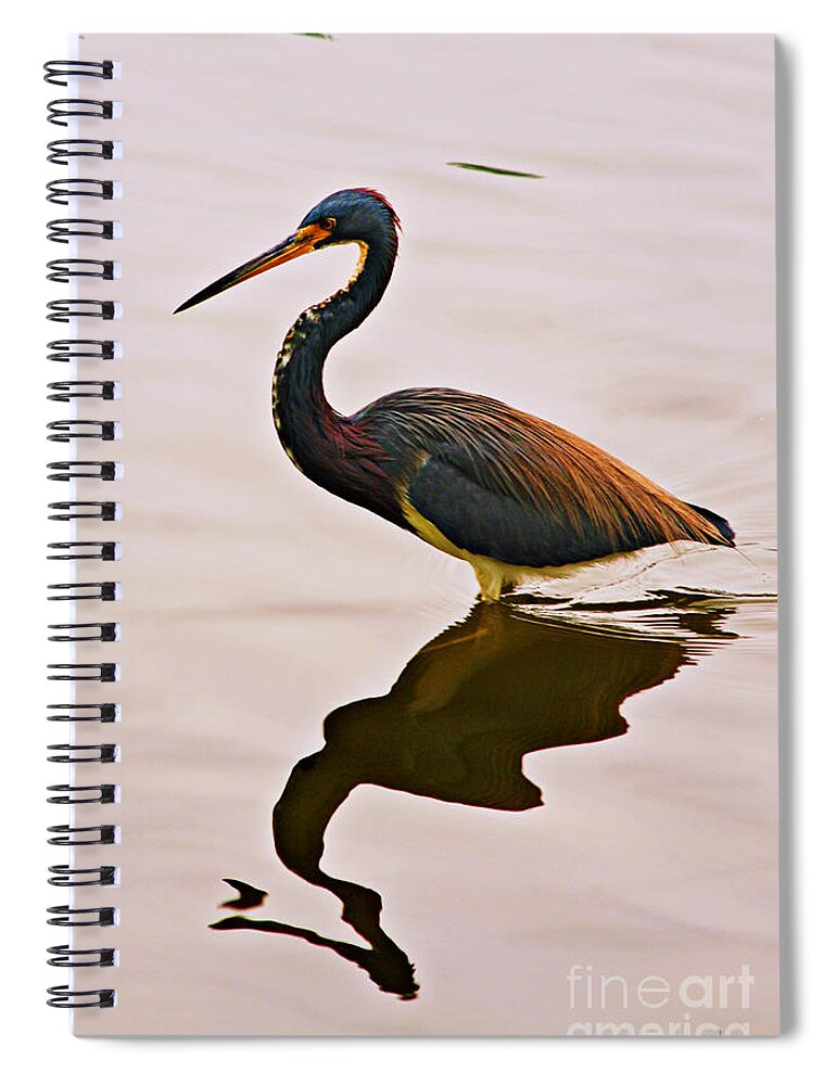 Heron Spiral Notebook featuring the photograph Twilight Heron by Hilda Wagner