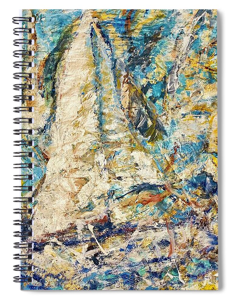 Seascape Spiral Notebook featuring the painting Twilight sail II by Fereshteh Stoecklein