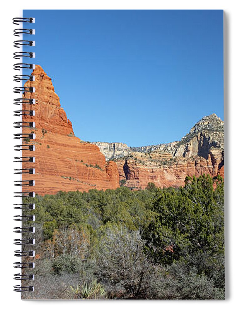 Sedona Spiral Notebook featuring the photograph Twin Buttes, Twin Sisters by Steve Templeton