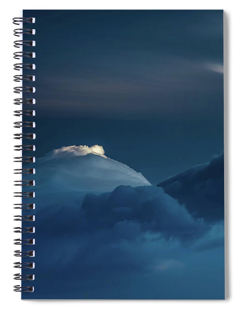 Cloud Art Spiral Notebook featuring the photograph Twin Peaks by Az Jackson