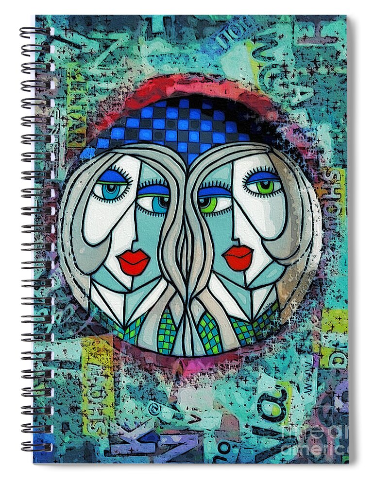Painted Ladies Spiral Notebook featuring the digital art Twins by Diana Rajala