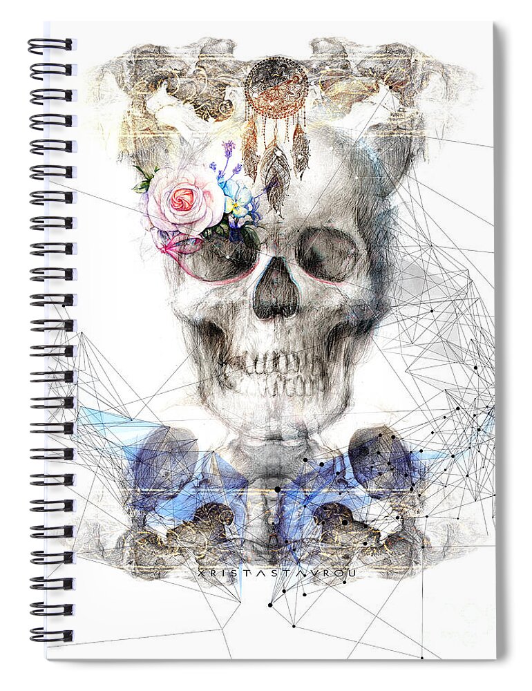 Xristastavrou Spiral Notebook featuring the digital art Twins by Xrista Stavrou