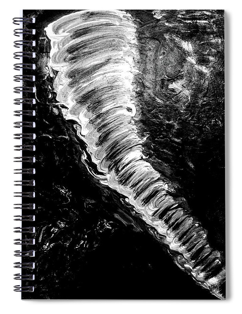 Tornado Spiral Notebook featuring the painting Twister In The Night by Anna Adams