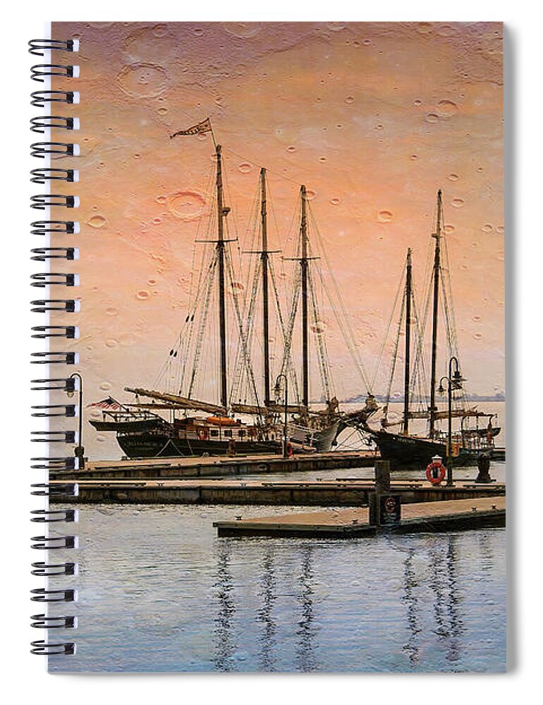 Schooners Spiral Notebook featuring the photograph Two Schooners at Bay by Shelia Hunt