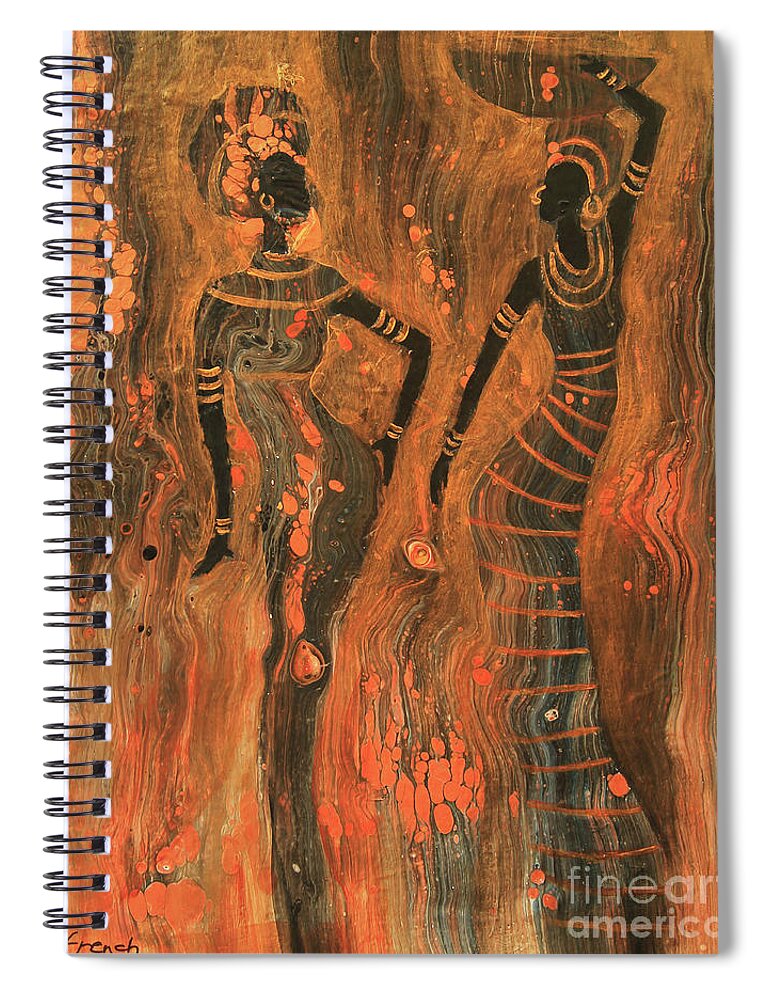Painting Spiral Notebook featuring the painting Two Women by Jeanette French