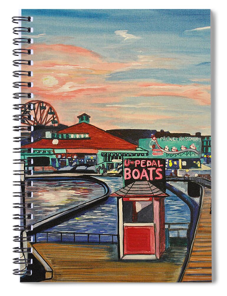 Asbury Art Spiral Notebook featuring the painting U-Pedal the Boat by Patricia Arroyo