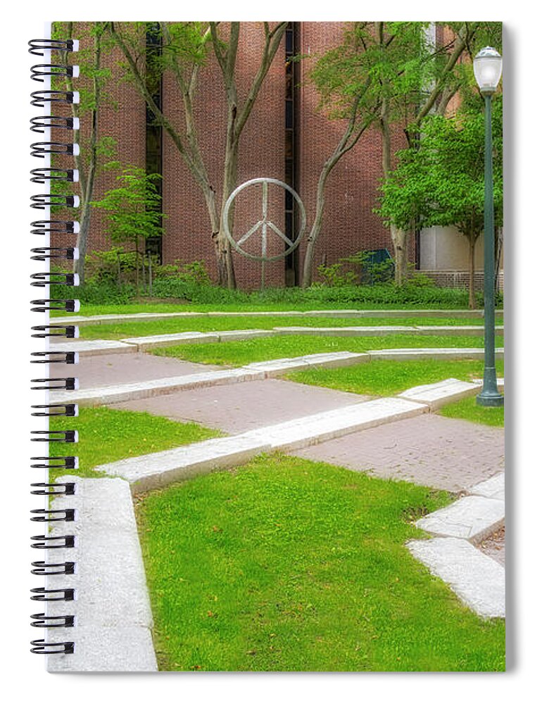 Peace Symbol Spiral Notebook featuring the photograph U-Penn by Susan Candelario