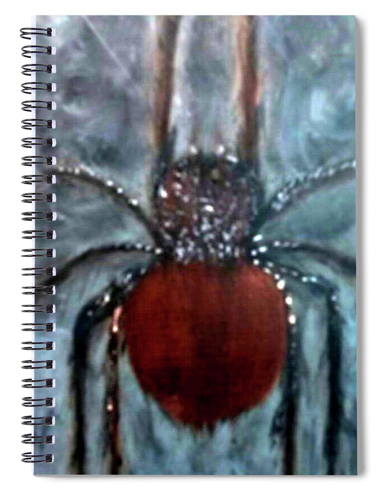 Ugly Spiral Notebook featuring the painting Ugly Spider by Anna Adams
