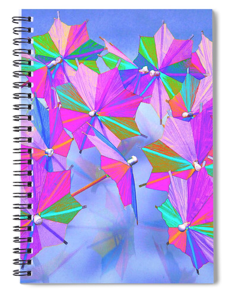 Umbrella Ballet Spiral Notebook featuring the photograph Umbrella Ballet by Tom Kelly