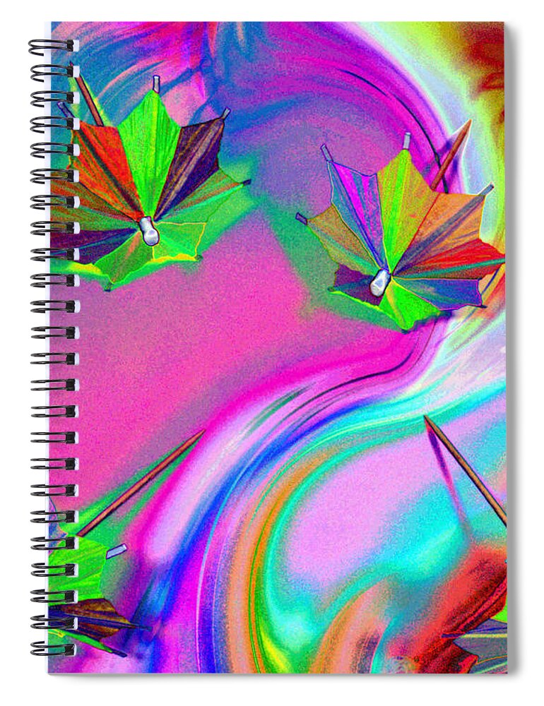 Umbrellas Spiral Notebook featuring the photograph Umbrella Dance by Tom Kelly