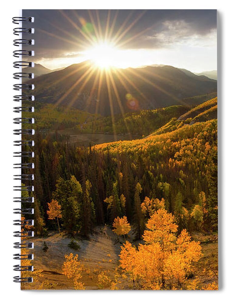 Colorado Spiral Notebook featuring the photograph Uncompahgre Sunburst Panorama by Aaron Spong