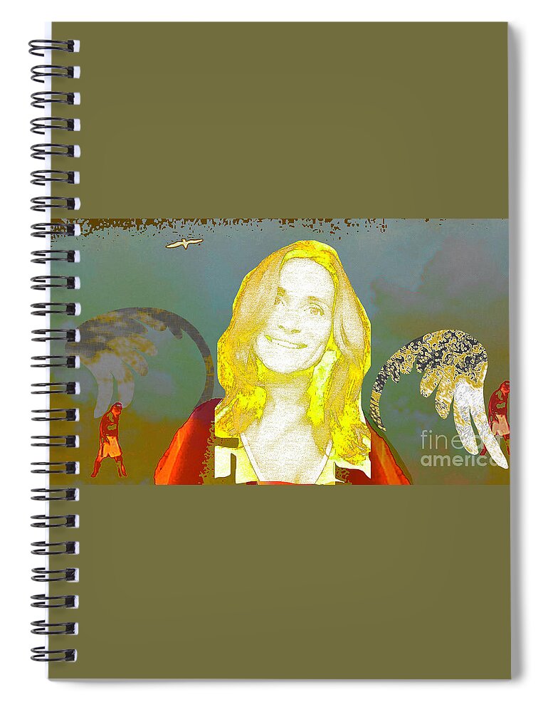 Angel Spiral Notebook featuring the digital art Under my Wings by Alexandra Vusir
