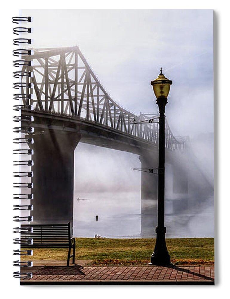 Bridge Spiral Notebook featuring the photograph Under the Bridge - Madison, IN by Susan Rissi Tregoning