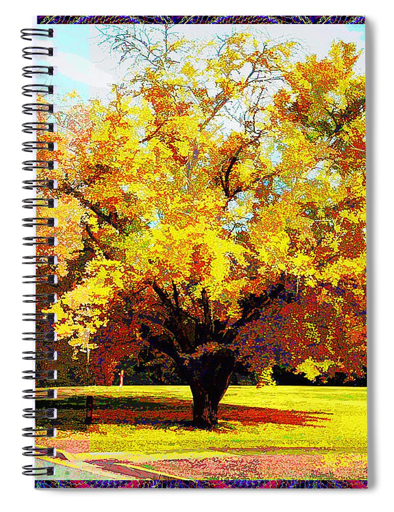 Macon Spiral Notebook featuring the digital art Under The Gingko Tree by Rod Whyte