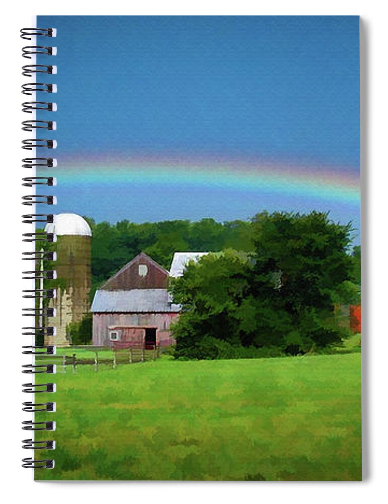 Lisa Spiral Notebook featuring the digital art Under the Rainbow by Monroe Payne