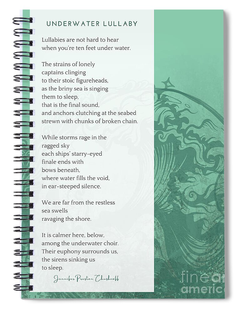 Underwater Lullaby Spiral Notebook featuring the digital art Underwater Lullaby by Jennifer Preston