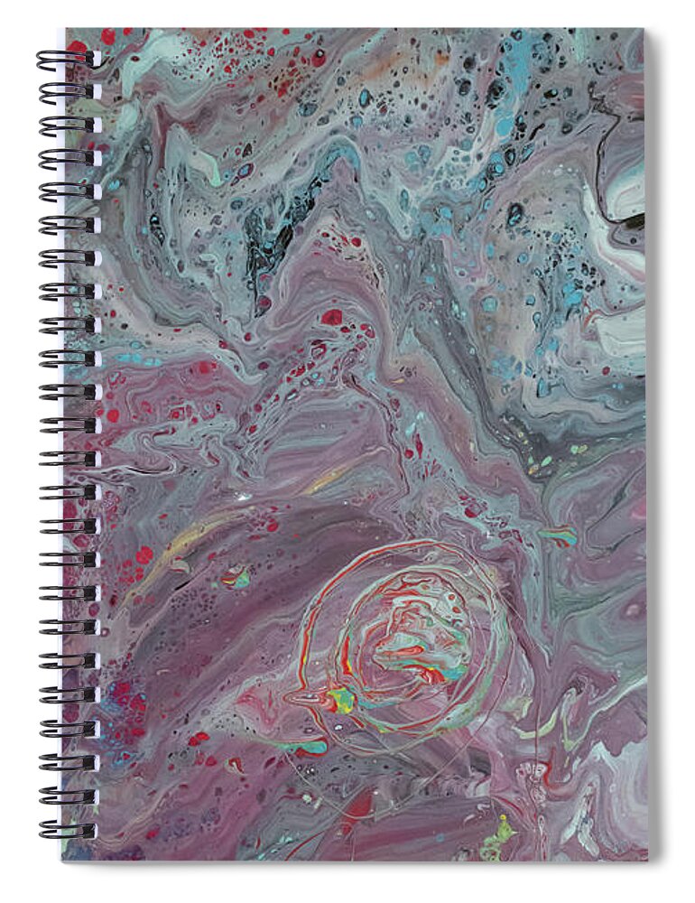 Pour Spiral Notebook featuring the mixed media Underwater Pour by Aimee Bruno