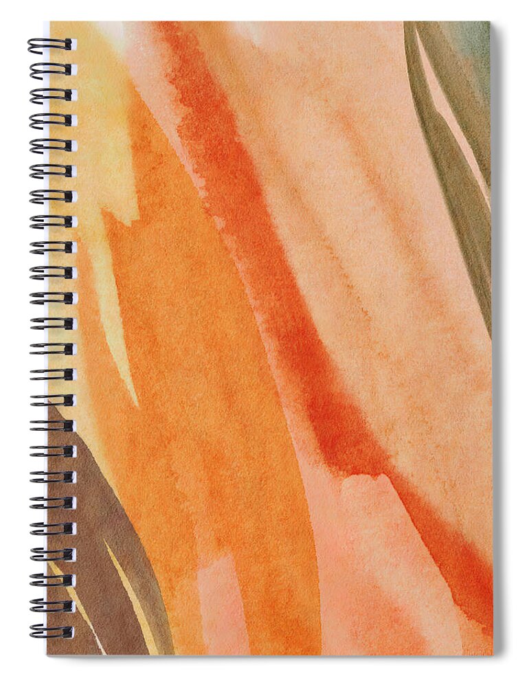 Abstract Spiral Notebook featuring the mixed media Unfolding- Art by Linda Woods by Linda Woods