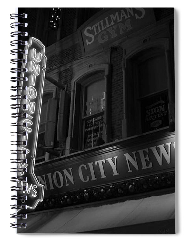 Union City News Company Spiral Notebook featuring the photograph Union City News sign by David Lee Thompson