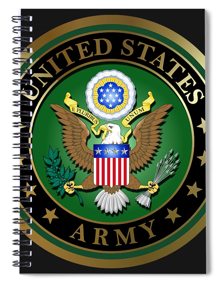 United Spiral Notebook featuring the digital art United States Army by Bill Richards