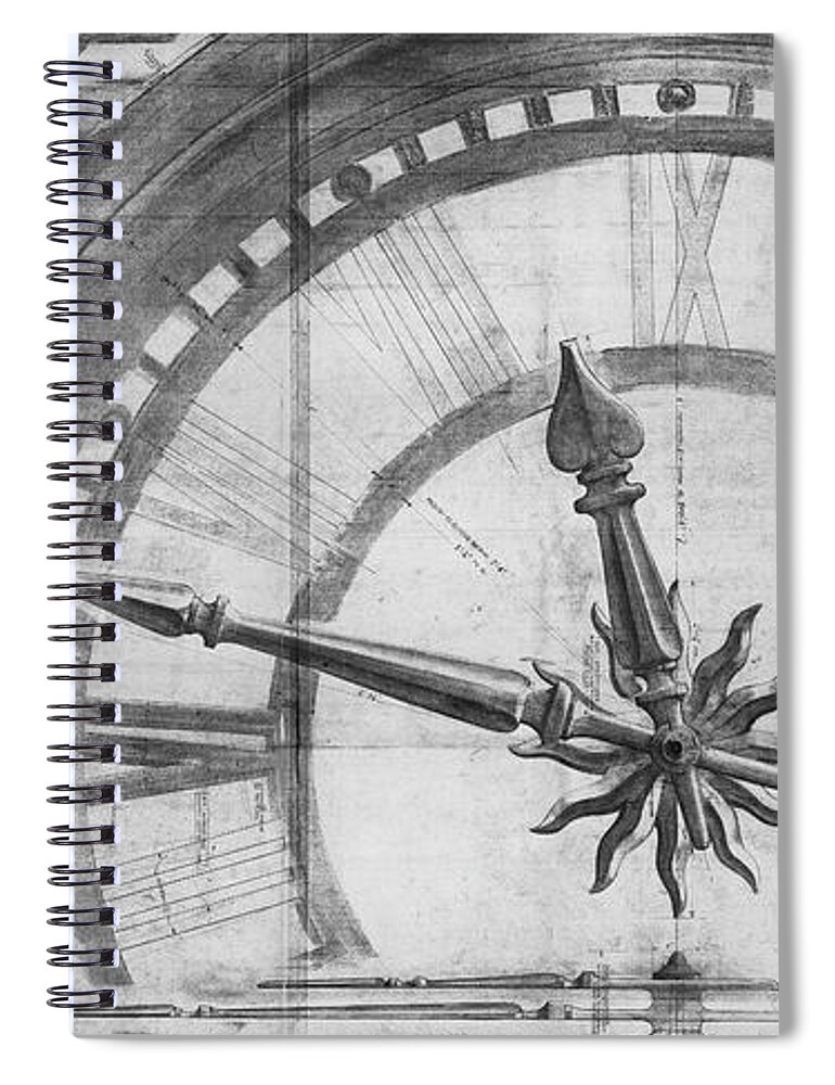 Paul Philippe Cret Spiral Notebook featuring the mixed media University of Texas Main Building by Paul Philippe Cret