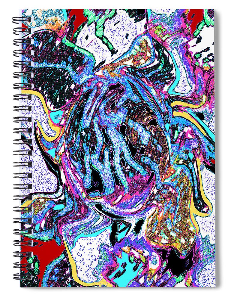 Pandemic Spiral Notebook featuring the painting Unmasked by Vallee Johnson