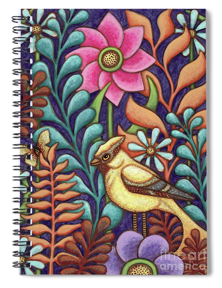Bird Spiral Notebook featuring the painting Unsuspecting Prey by Amy E Fraser