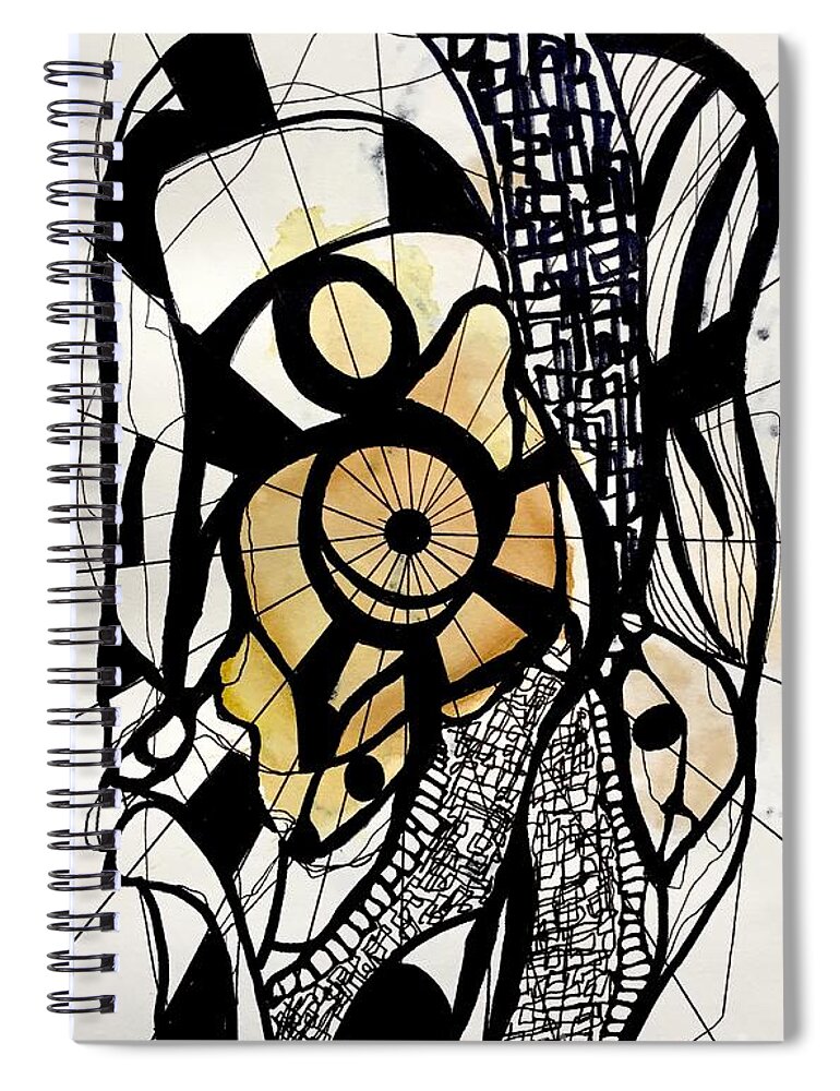 Contemporary Art Spiral Notebook featuring the drawing Untitled #10 by Jeremiah Ray