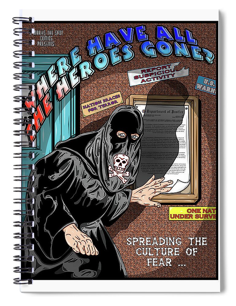 Illustration Spiral Notebook featuring the digital art Untitled #4 from the Where Have All The Heroes Gone Series by Christopher W Weeks
