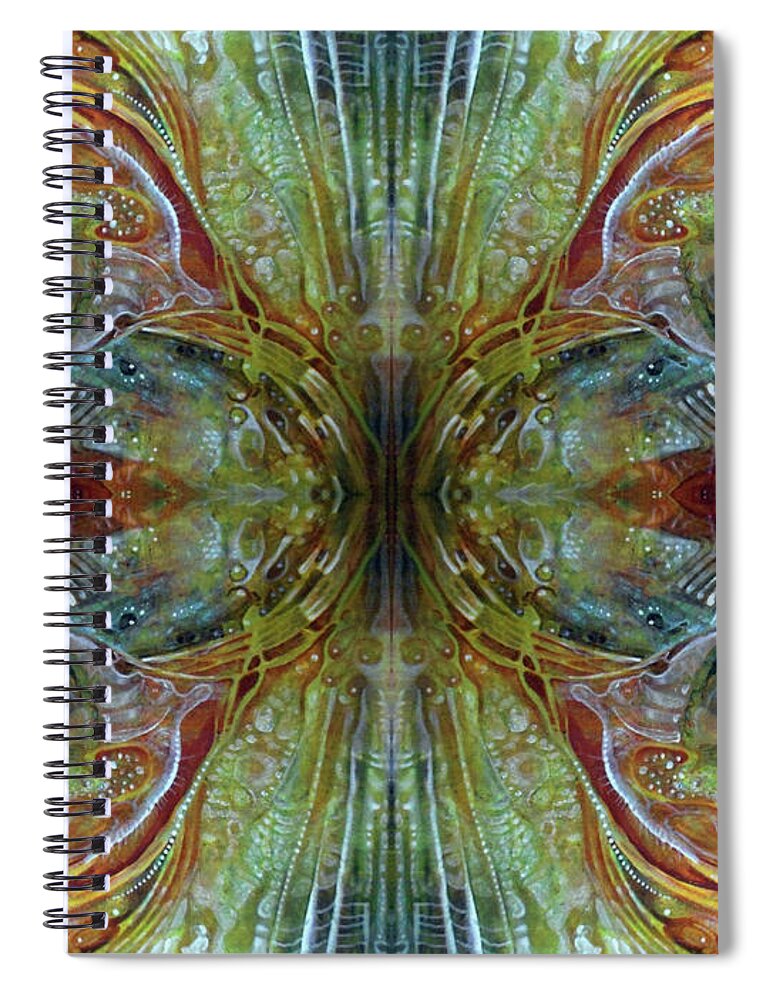 Art Spiral Notebook featuring the digital art Untitled Abstract Colors Mirror 2 by Otto Rapp