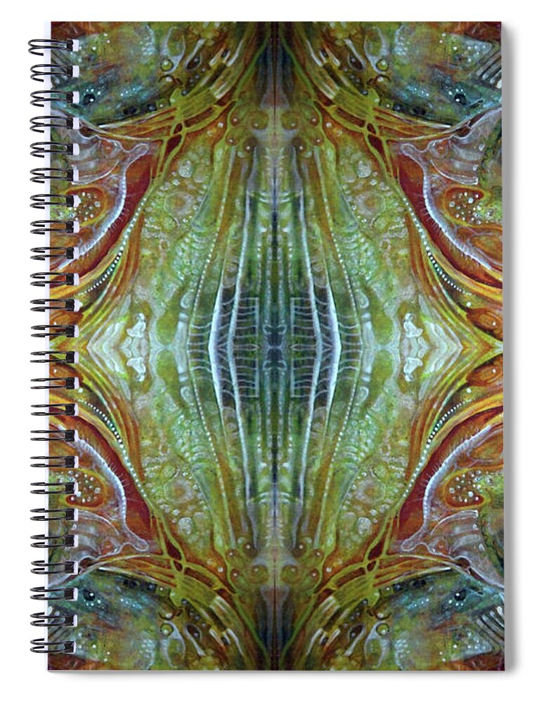 Art Spiral Notebook featuring the digital art Untitled Abstract Colors Mirror 3 by Otto Rapp