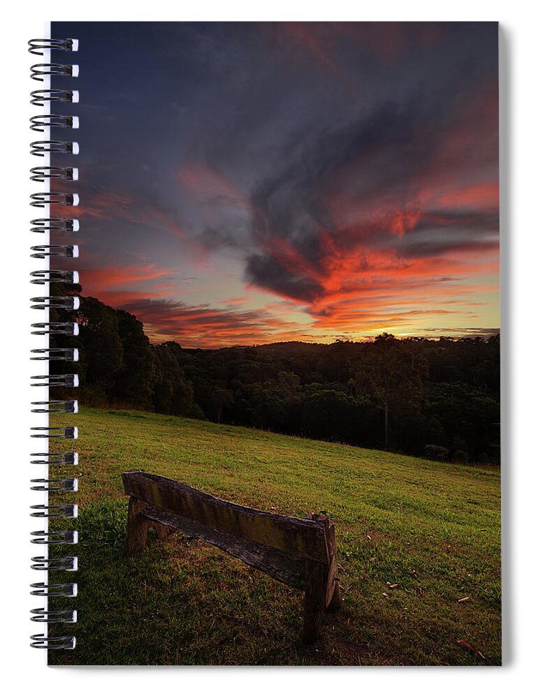 Landscape Spiral Notebook featuring the photograph 2005sunset3 by Nicolas Lombard