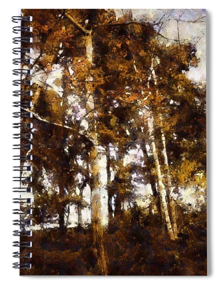 Hill Spiral Notebook featuring the mixed media Up the Hill by Christopher Reed